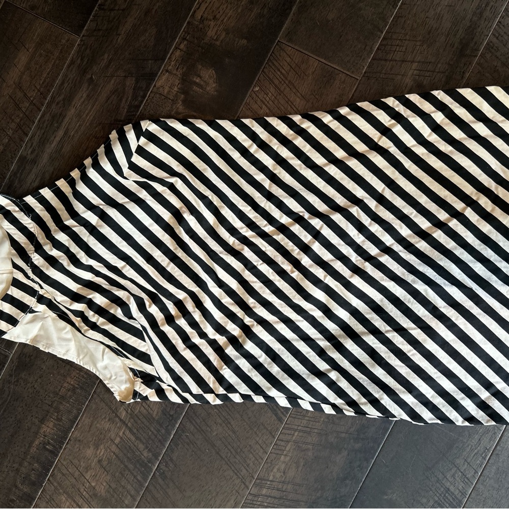 Black and Tan Striped Sleeveless Dress